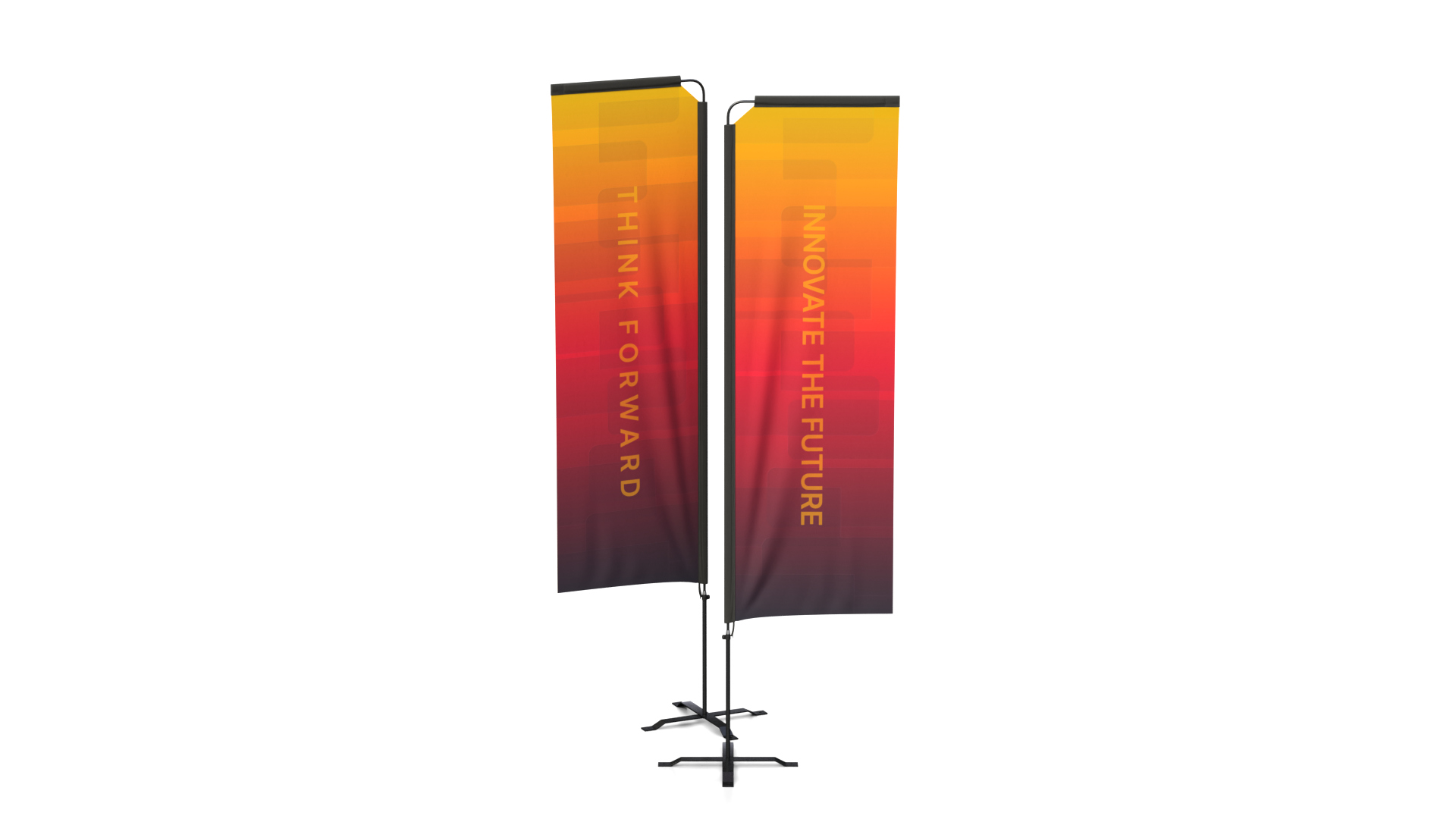 Feather Flag - Customizable Rectangle Banner 3D Model
