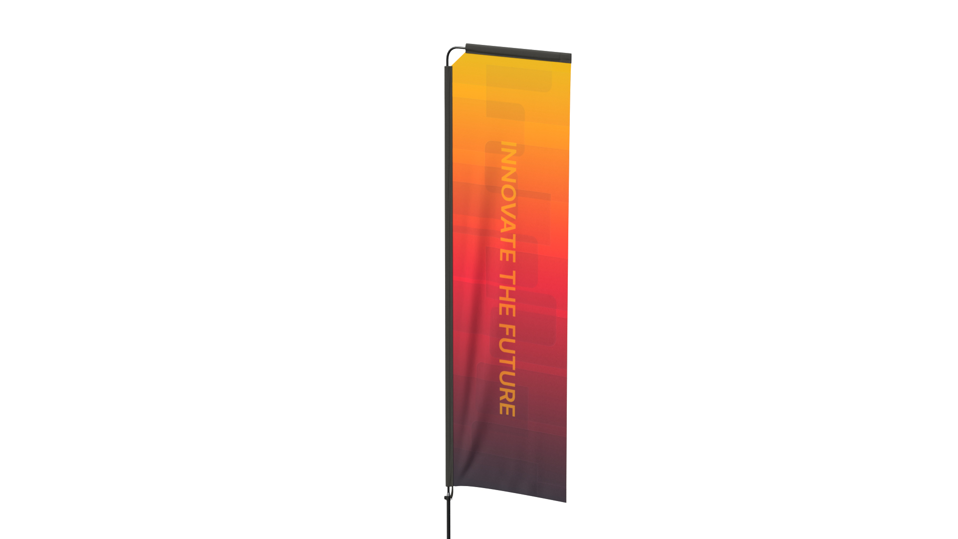 Feather Flag - Customizable Rectangle Banner 3D Model