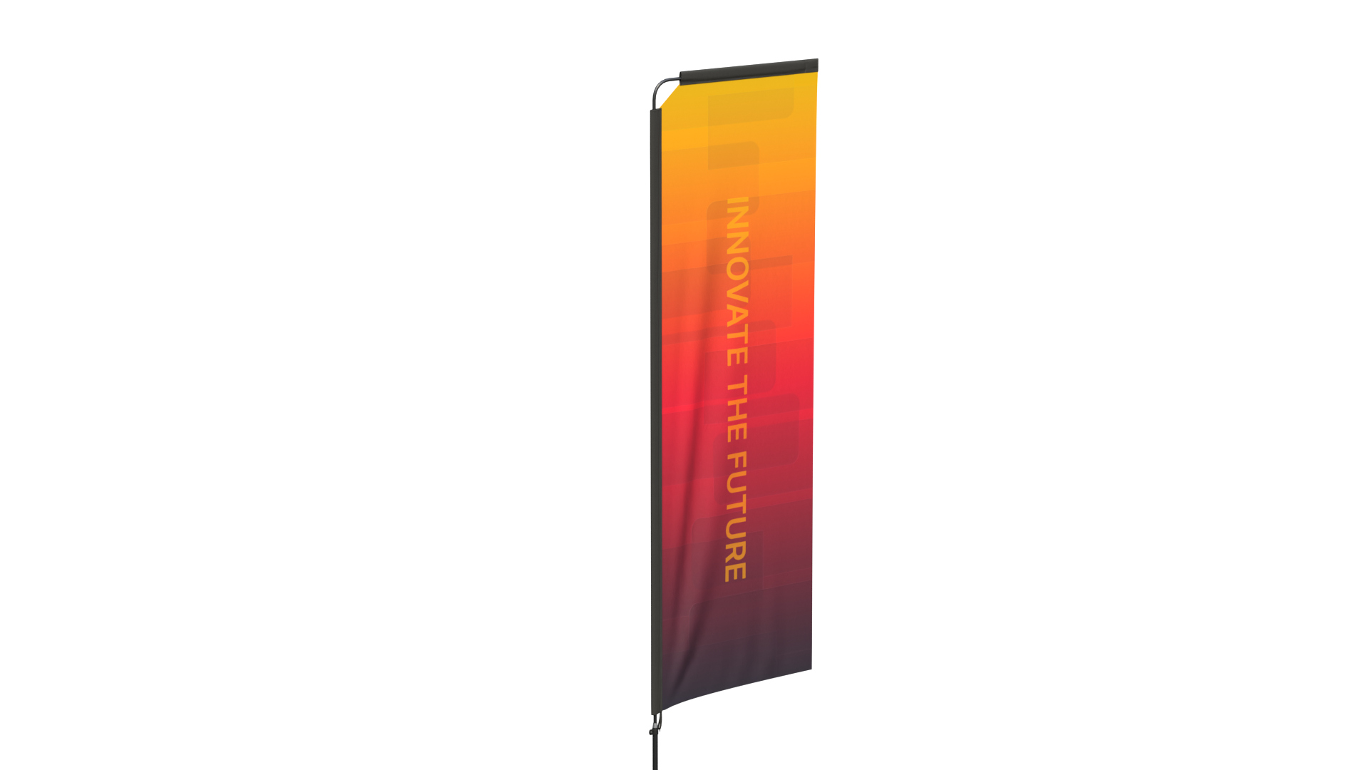 Feather Flag - Customizable Rectangle Banner 3D Model