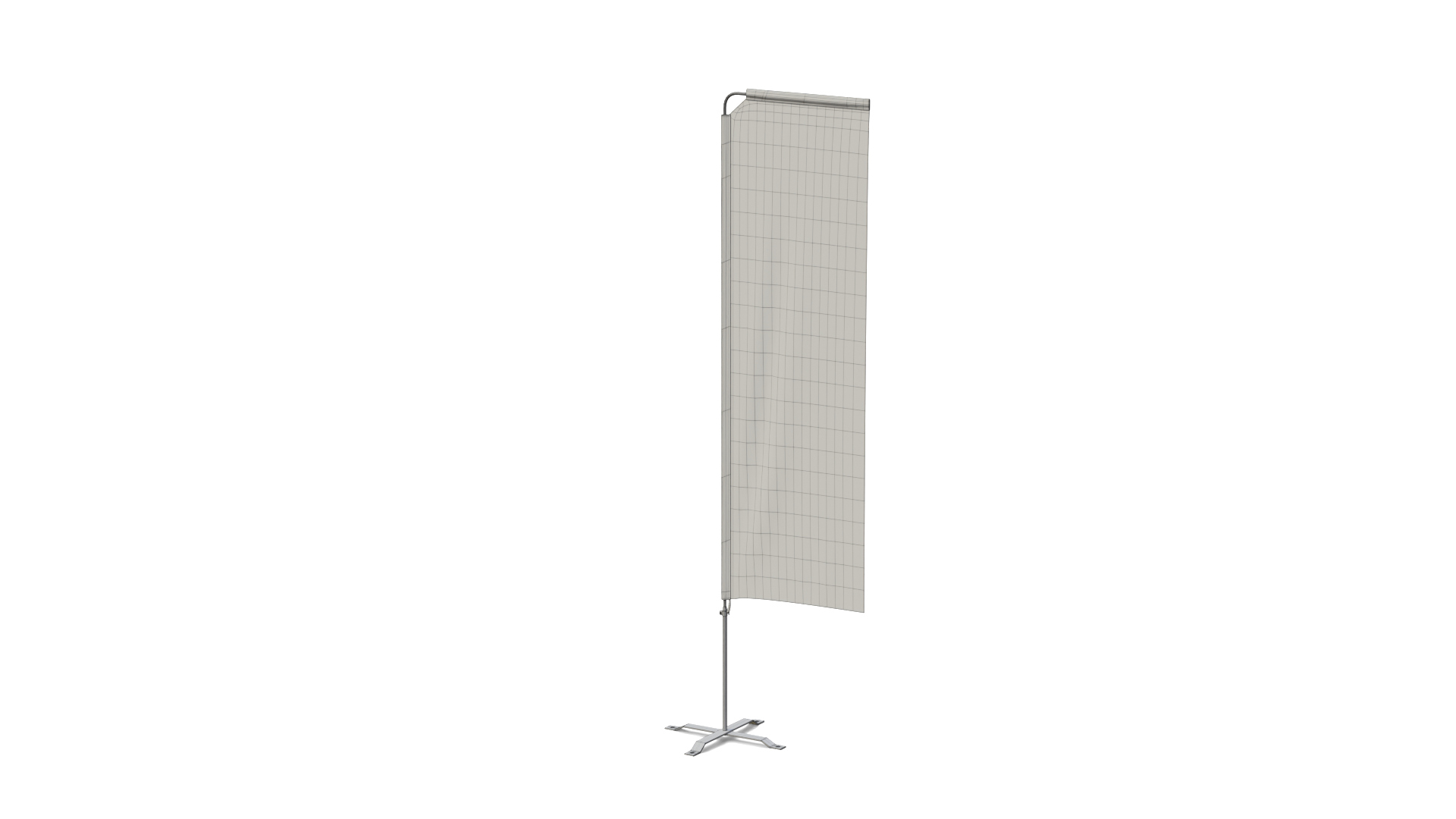 Feather Flag - Customizable Rectangle Banner 3D Model