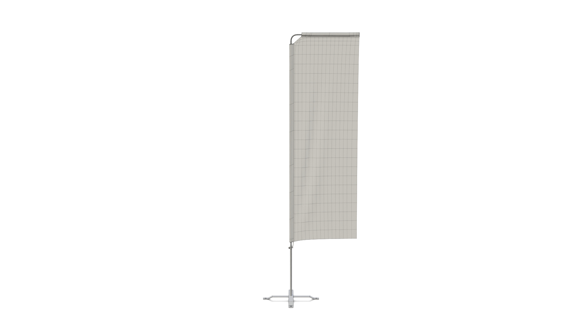 Feather Flag - Customizable Rectangle Banner 3D Model