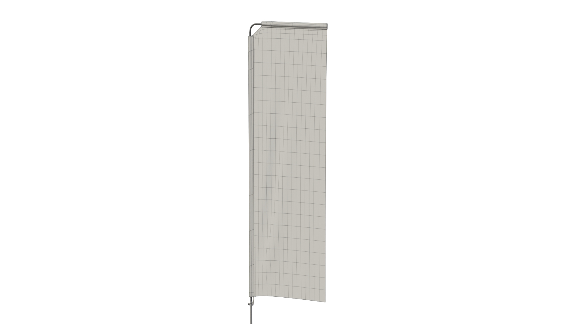 Feather Flag - Customizable Rectangle Banner 3D Model
