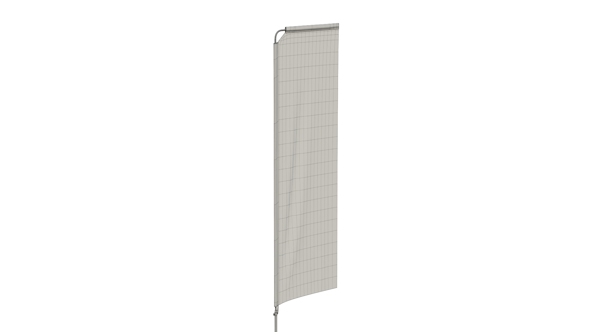 Feather Flag - Customizable Rectangle Banner 3D Model