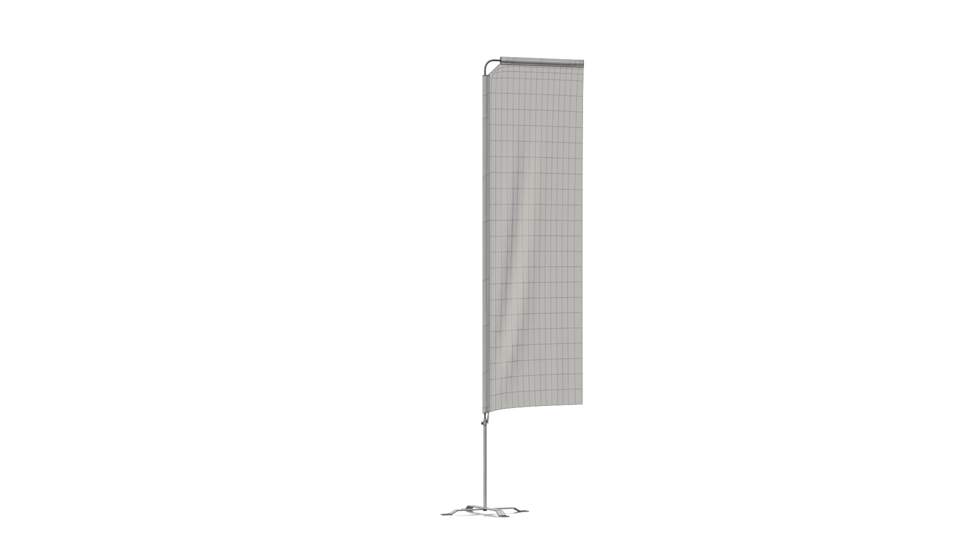 Feather Flag - Customizable Rectangle Banner 3D Model