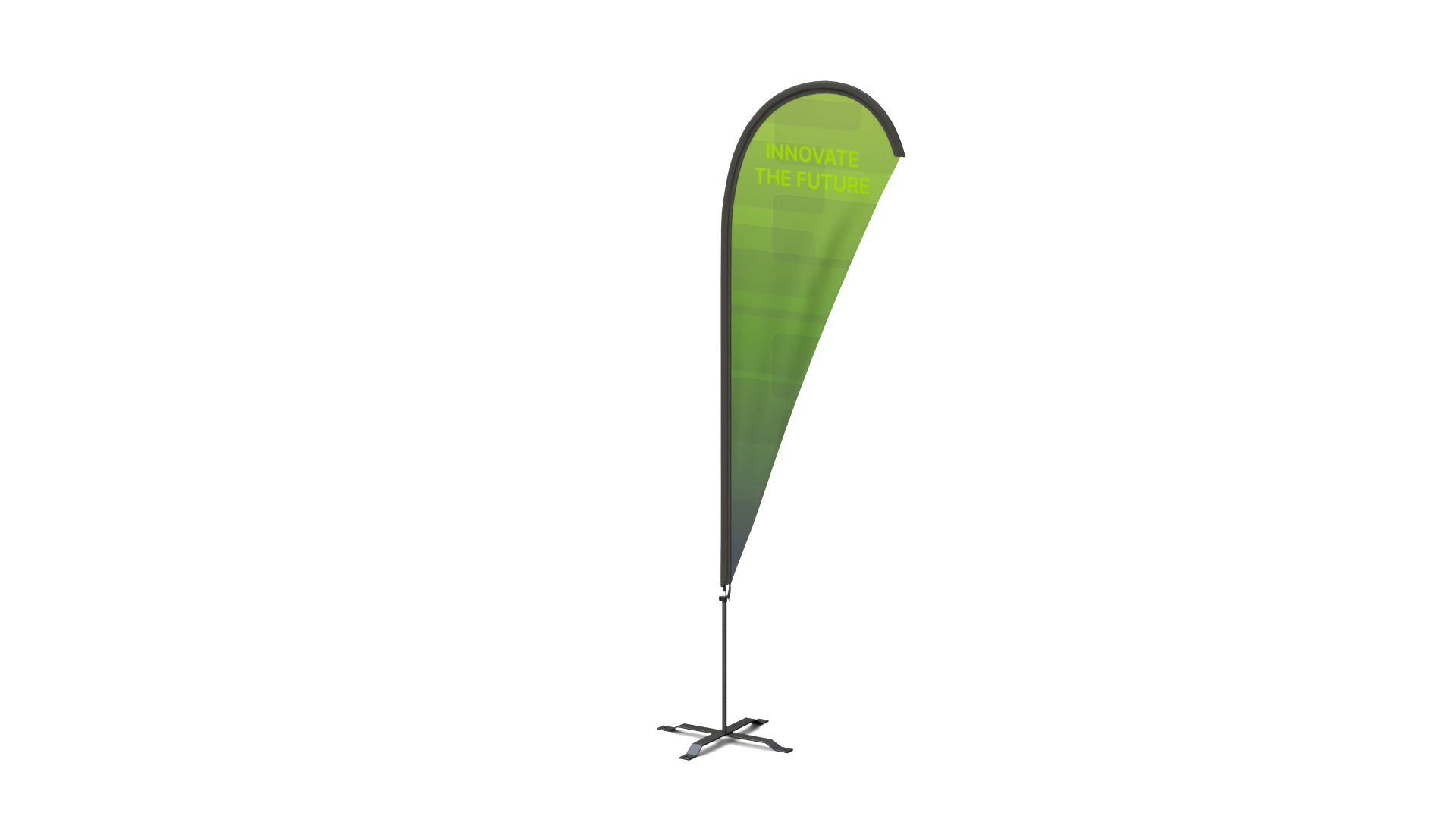 Feather Flag - Customizable Teardrop Banner 3D Model