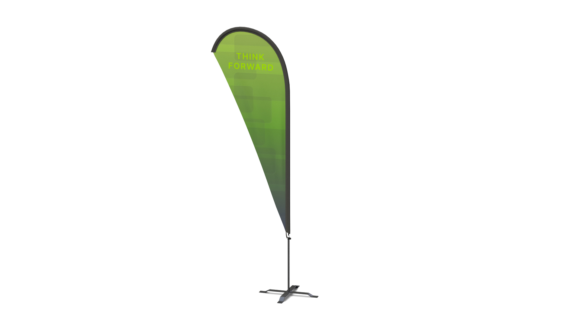 Feather Flag - Customizable Teardrop Banner 3D Model