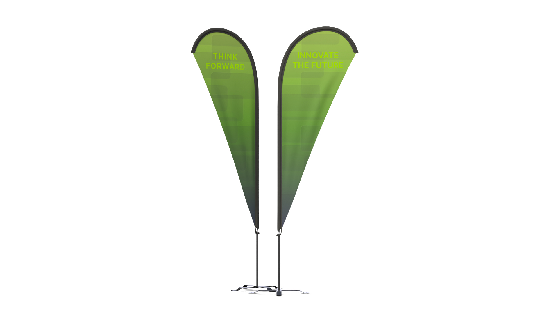 Feather Flag - Customizable Teardrop Banner 3D Model