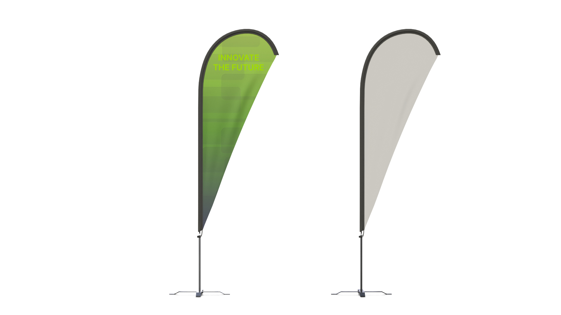 Feather Flag - Customizable Teardrop Banner 3D Model