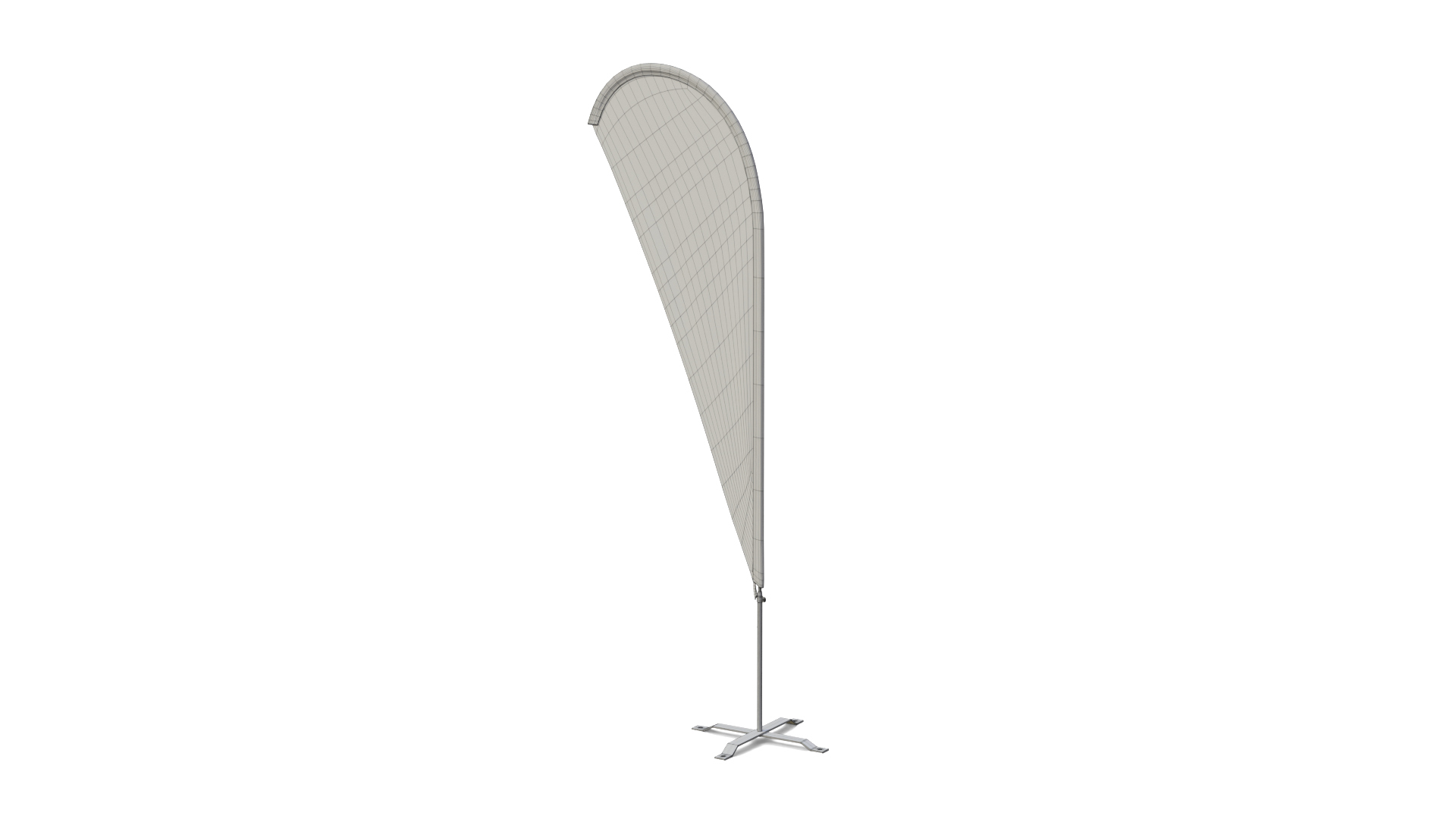 Feather Flag - Customizable Teardrop Banner 3D Model