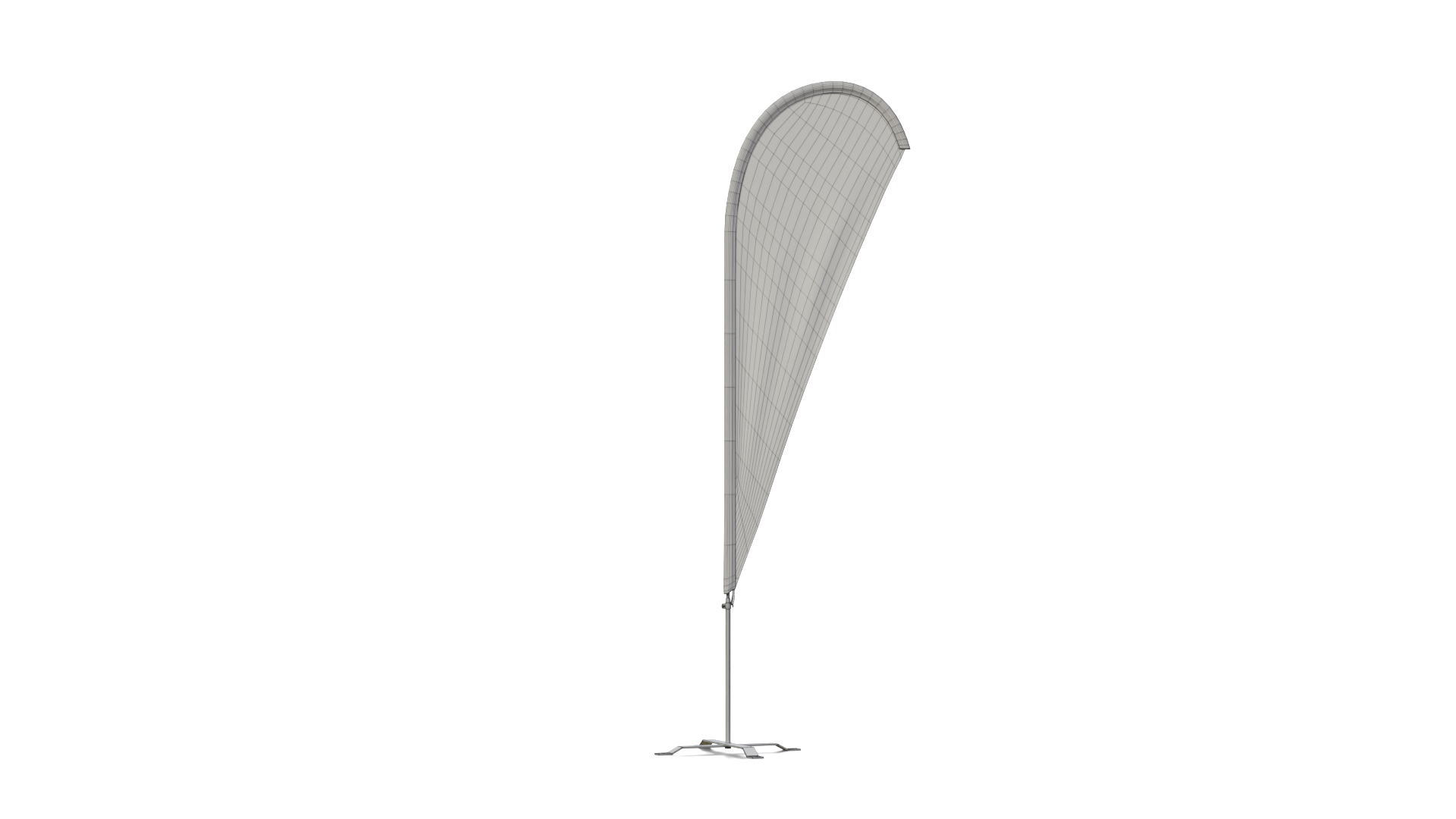 Feather Flag - Customizable Teardrop Banner 3D Model