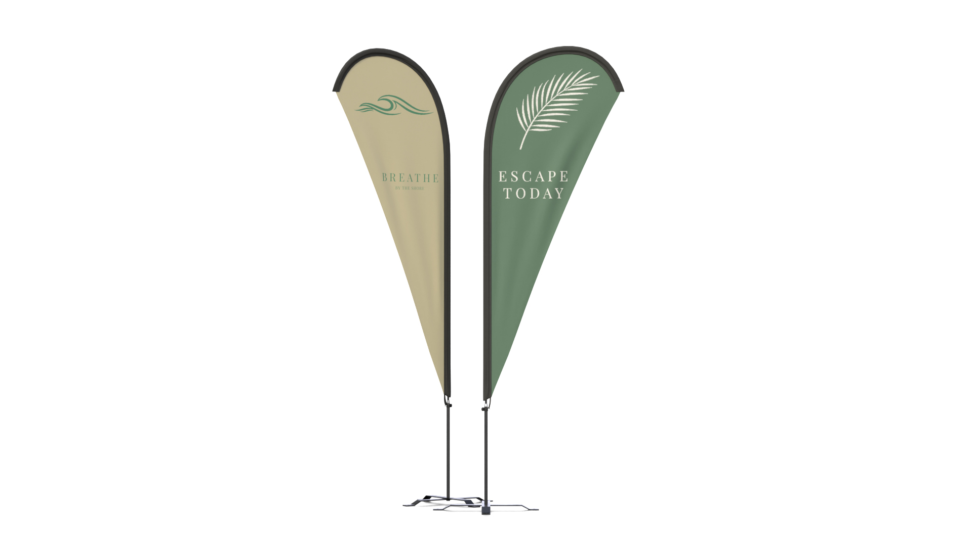 Feather Flag - Resort and Beach Custom Banner 3D Model
