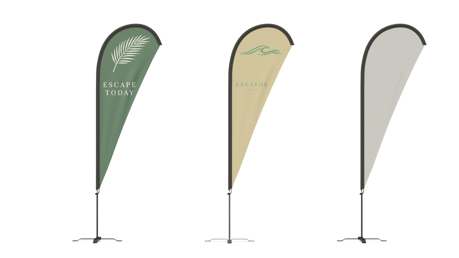 Feather Flag - Resort and Beach Custom Banner 3D Model