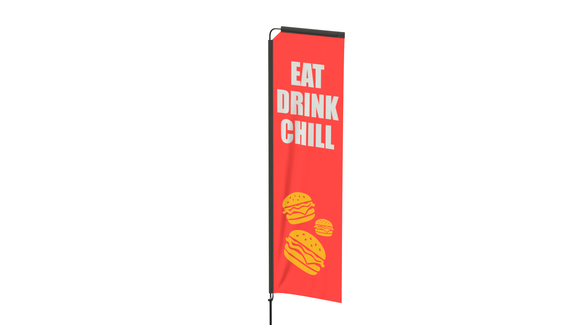 Feather Flag - Restaurant Custom Banner 3D Model