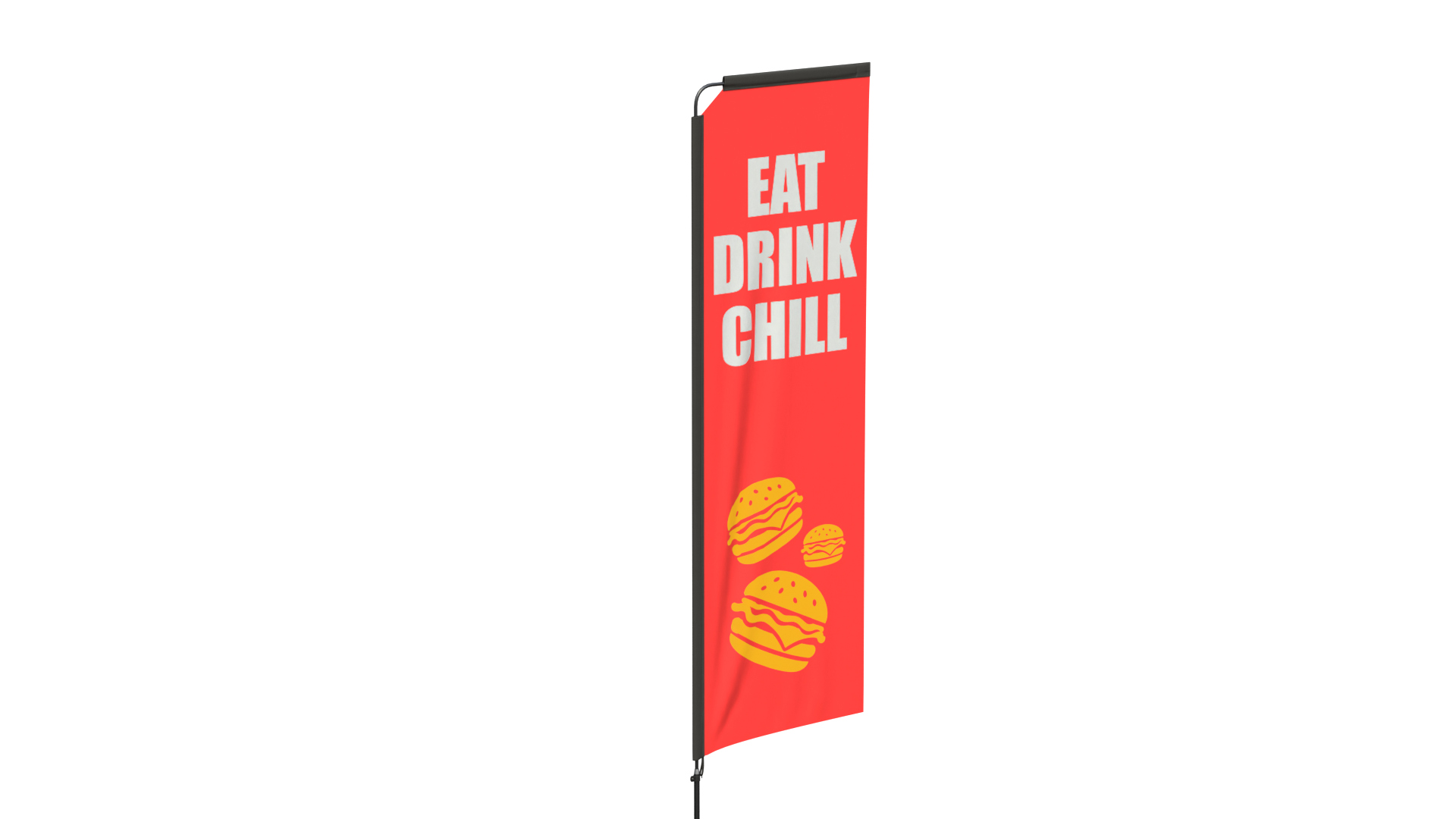 Feather Flag - Restaurant Custom Banner 3D Model