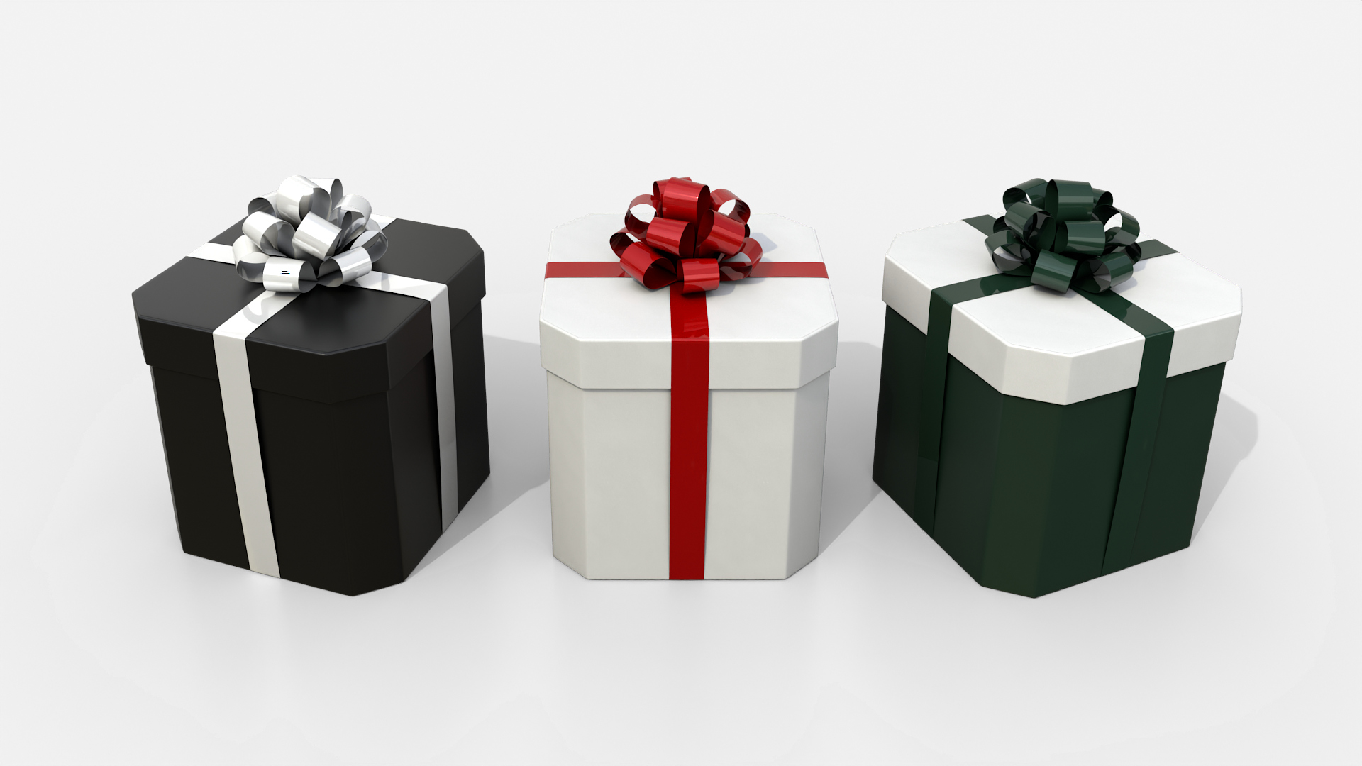 Gift Box - Beveled Edge with Tied Ribbon Rosette 3D Model