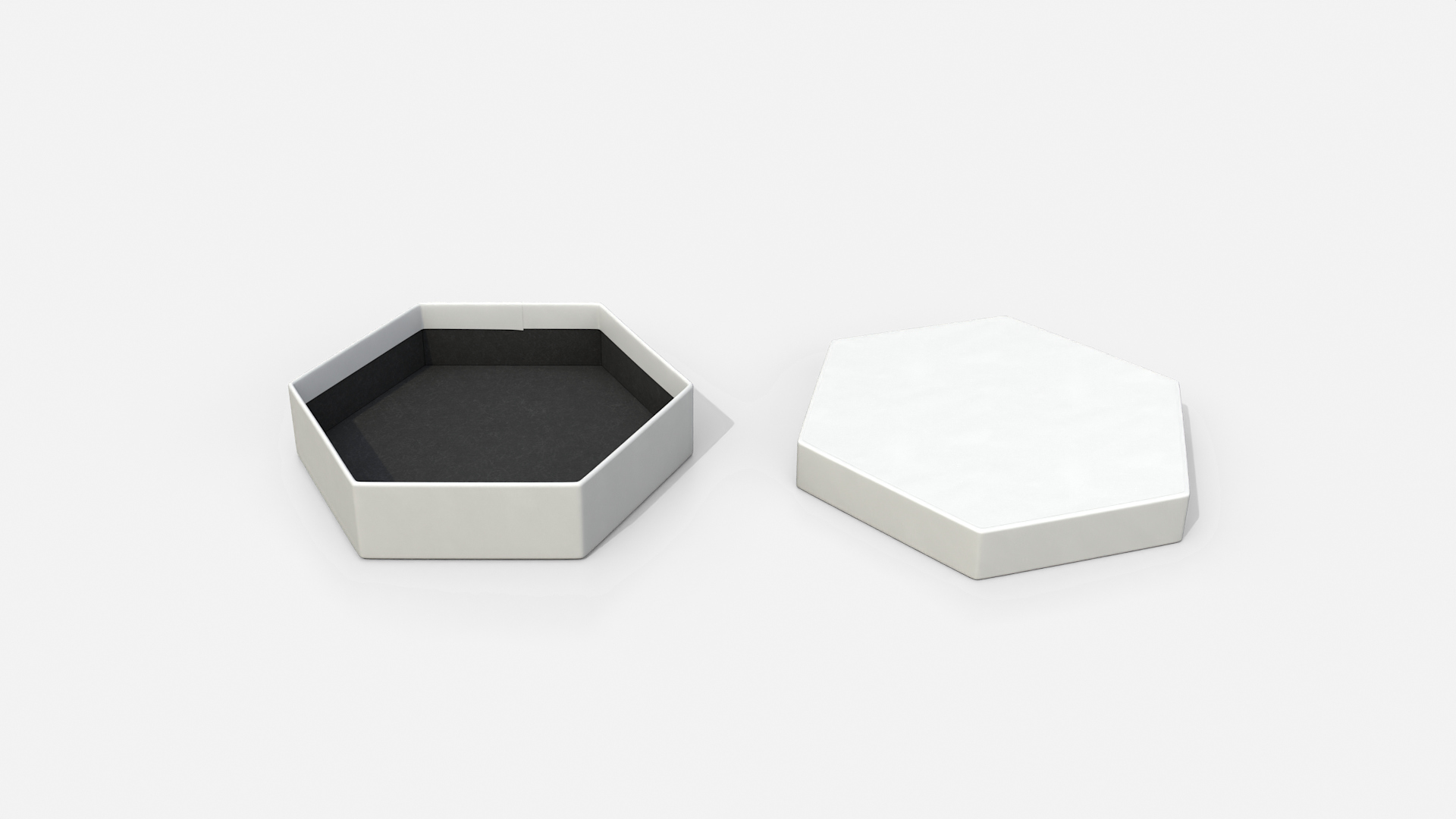 Gift Box - Flat Hexagon with Tied Ribbon Rosette 3D Model