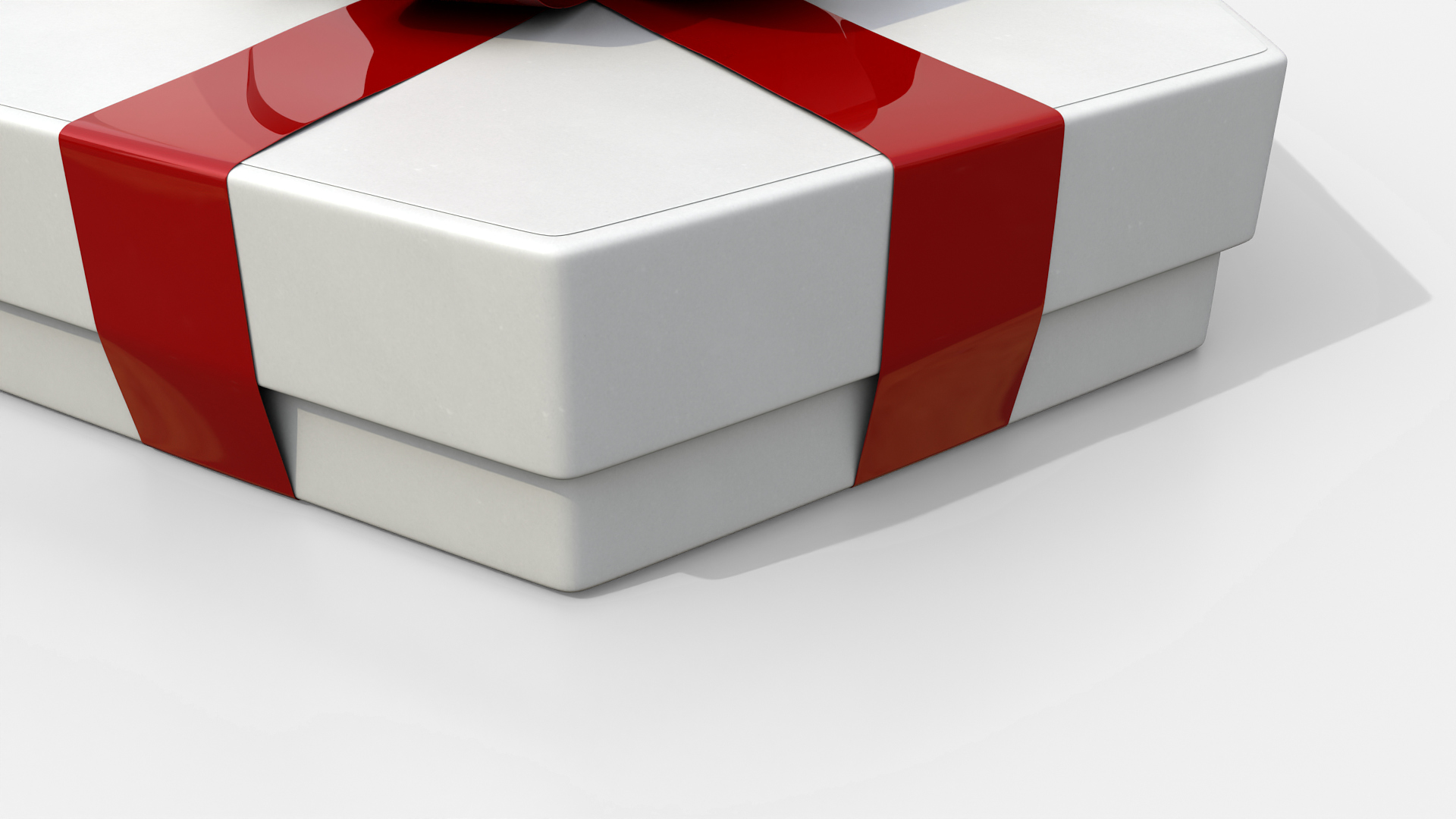 Gift Box - Flat Hexagon with Tied Ribbon Rosette 3D Model