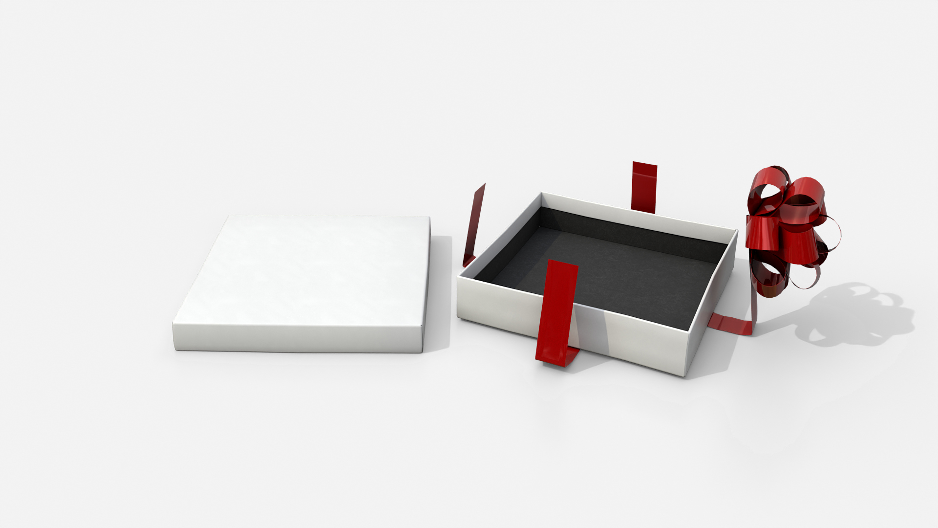 Gift Box - Flat Regular with Tied Ribbon Rosette 3D Model