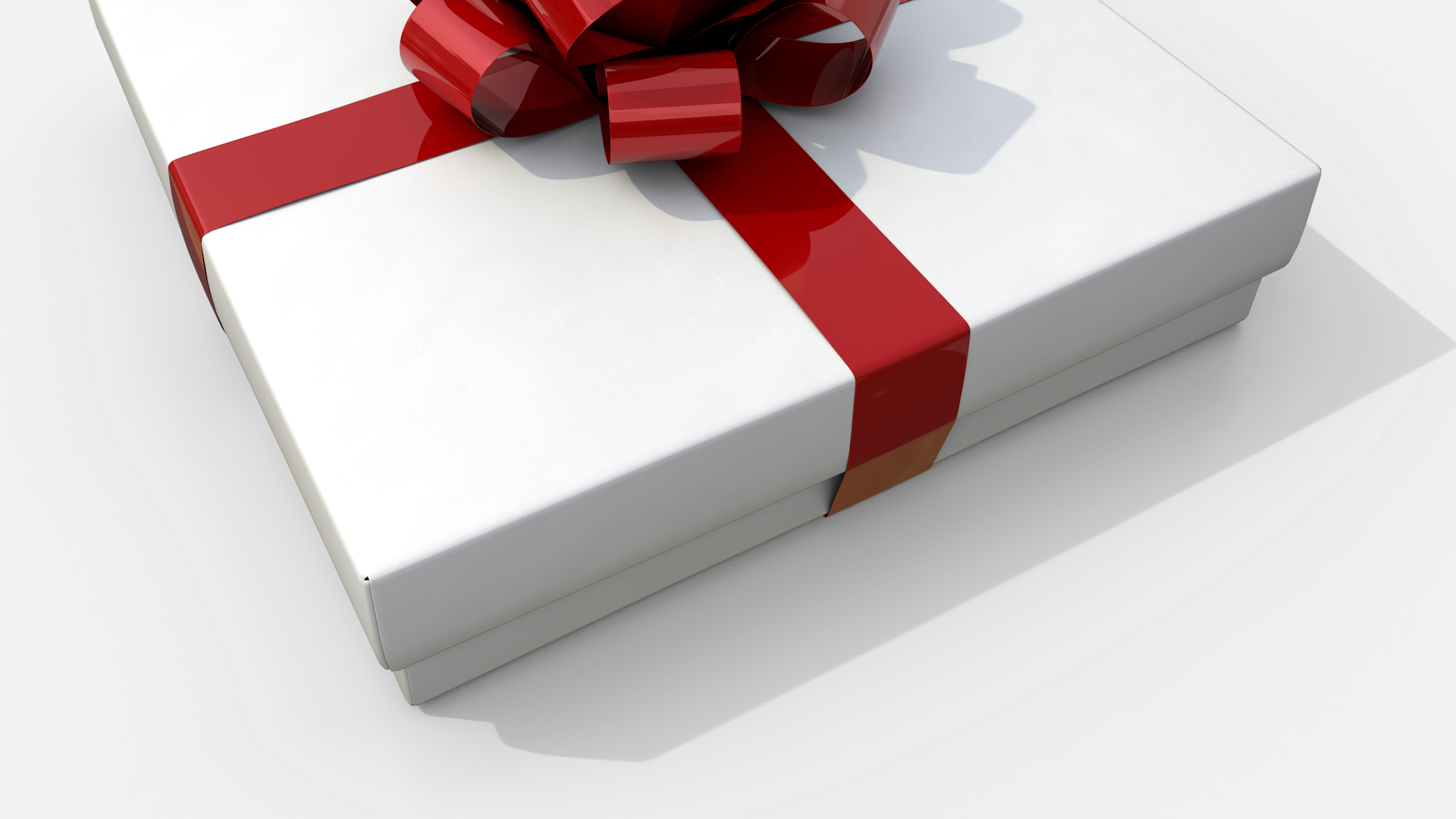 Gift Box - Flat Regular with Tied Ribbon Rosette 3D Model