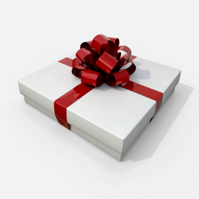 Gift Box - Flat Regular with Tied Ribbon Rosette
