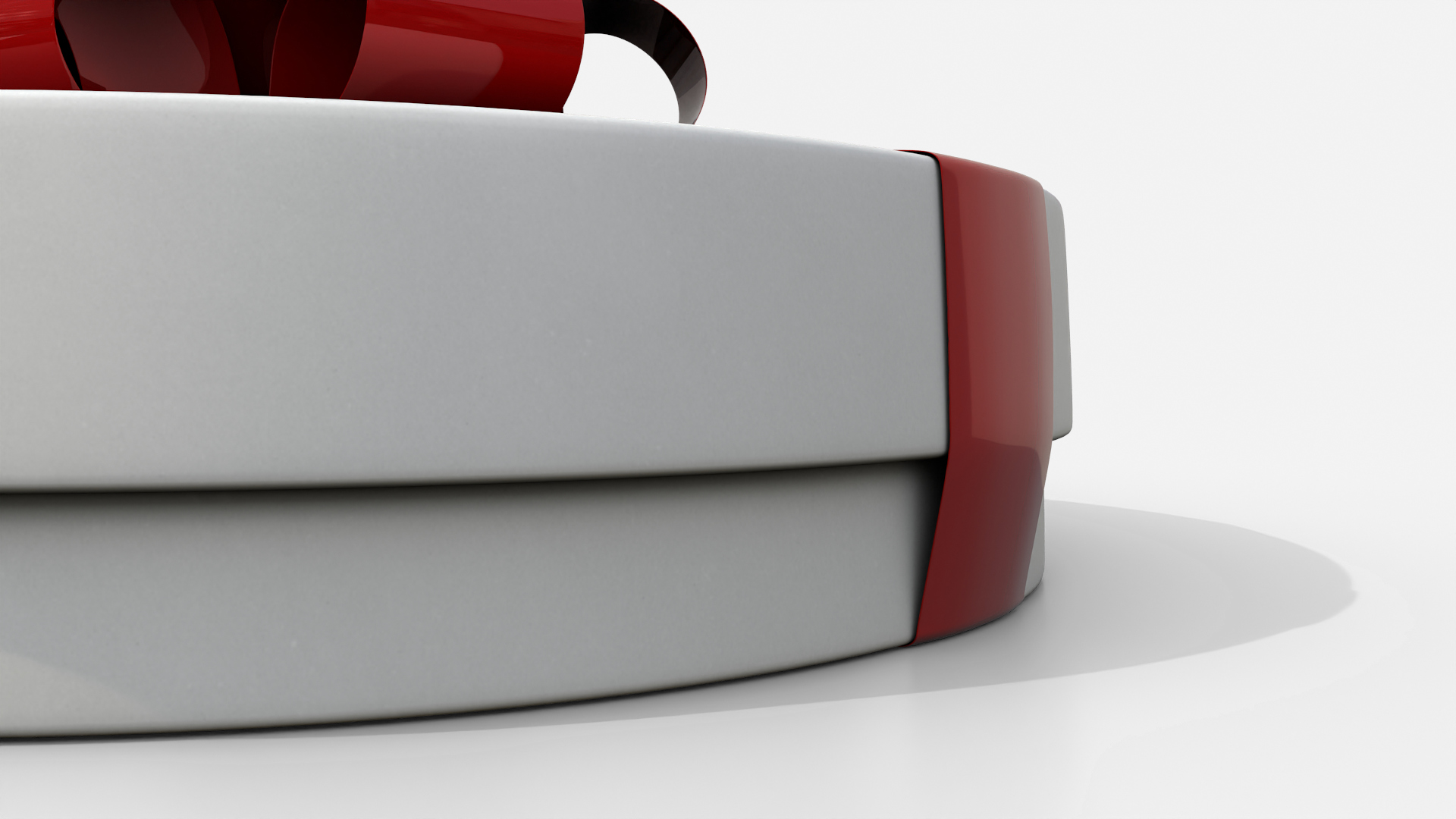 Gift Box - Flat Round with Tied Ribbon Rosette 3D Model