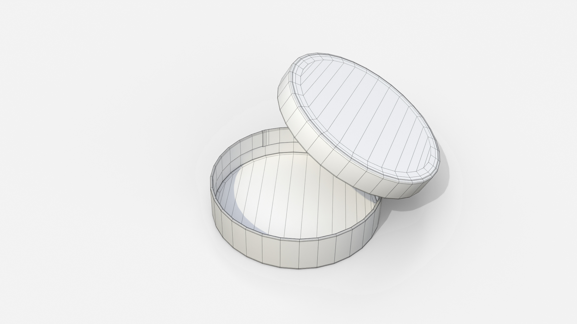 Gift Box - Flat Round with Tied Ribbon Rosette 3D Model