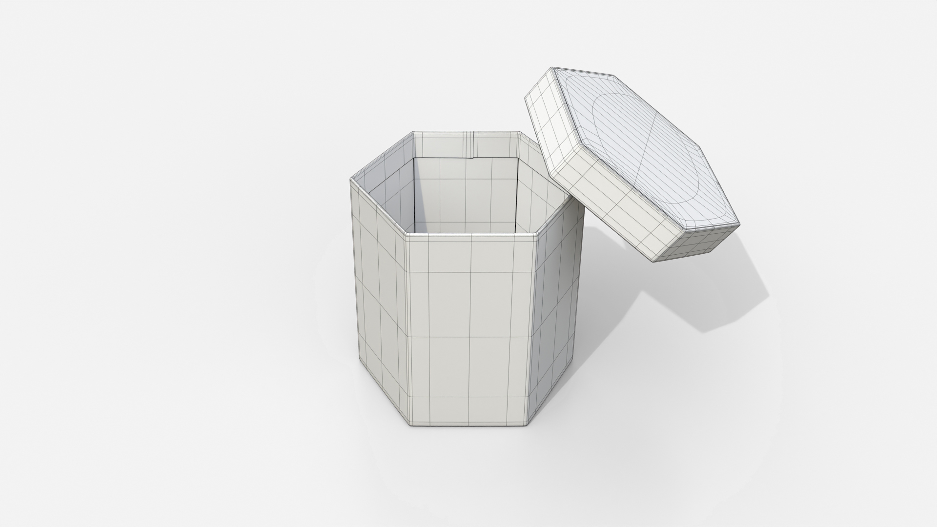 Gift Box - Hexagon with Tied Ribbon Rosette 3D Model