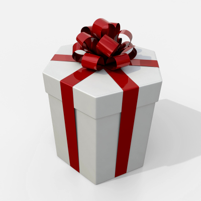 Gift Box - Hexagon with Tied Ribbon Rosette