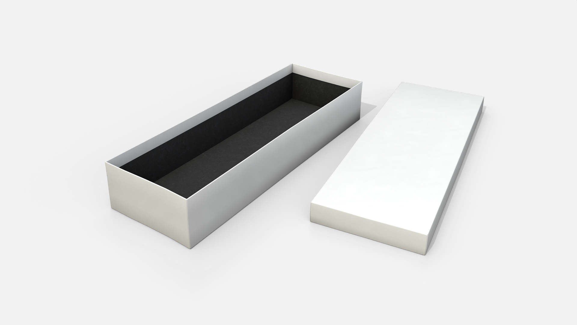 Gift Box - Long Rectangular with Tied Ribbon Rosette 3D Model