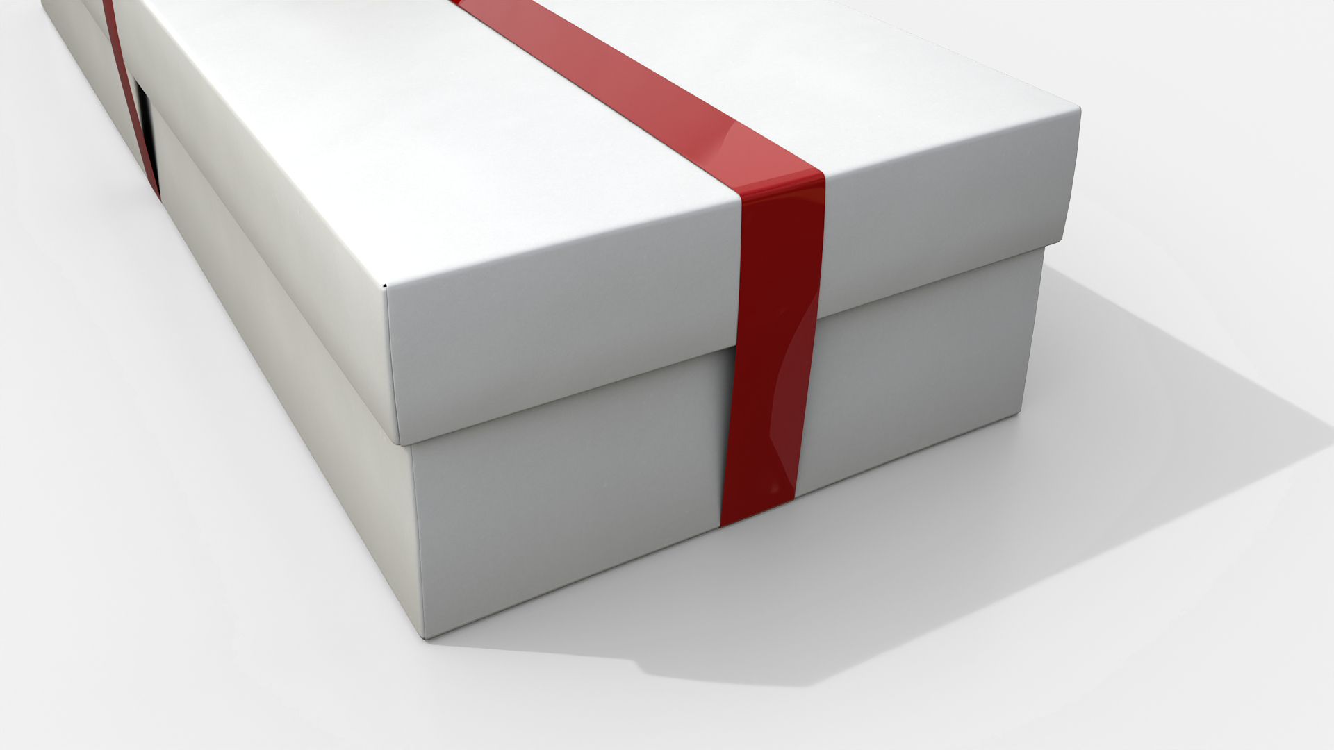 Gift Box - Long Rectangular with Tied Ribbon Rosette 3D Model
