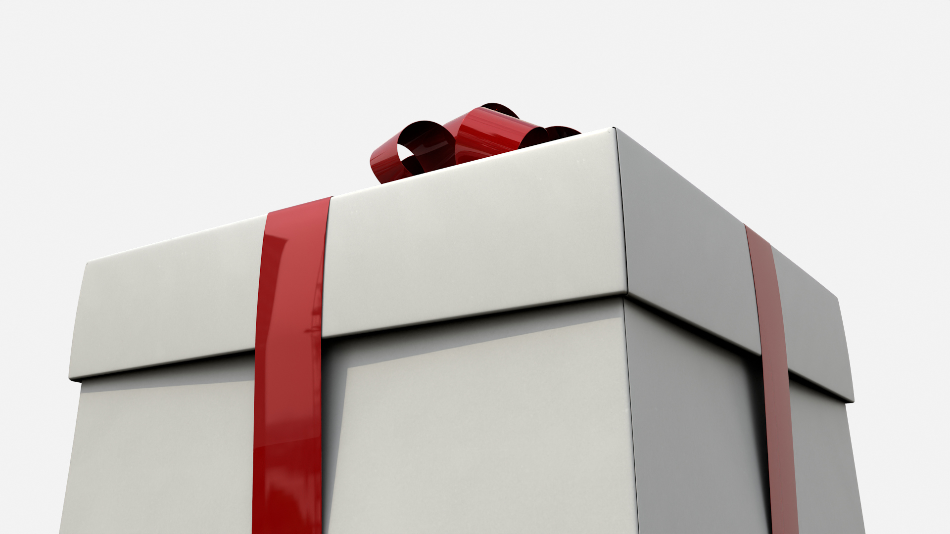 Gift Box - Low Regular with Tied Ribbon Rosette 3D Model
