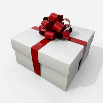 Gift Box - Low Regular with Tied Ribbon Rosette