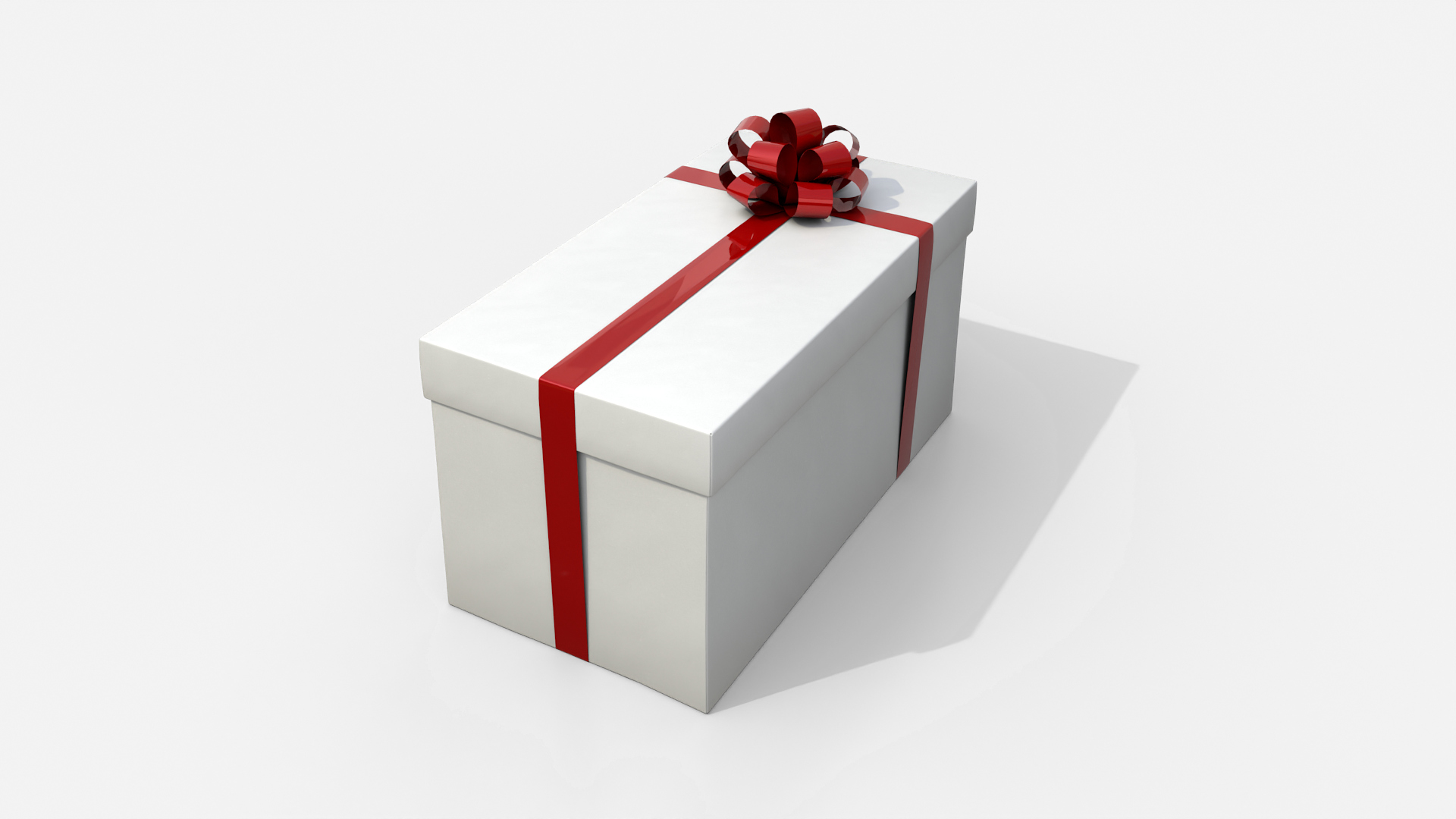 Gift Box - Rectangular with Tied Ribbon Rosette 3D Model