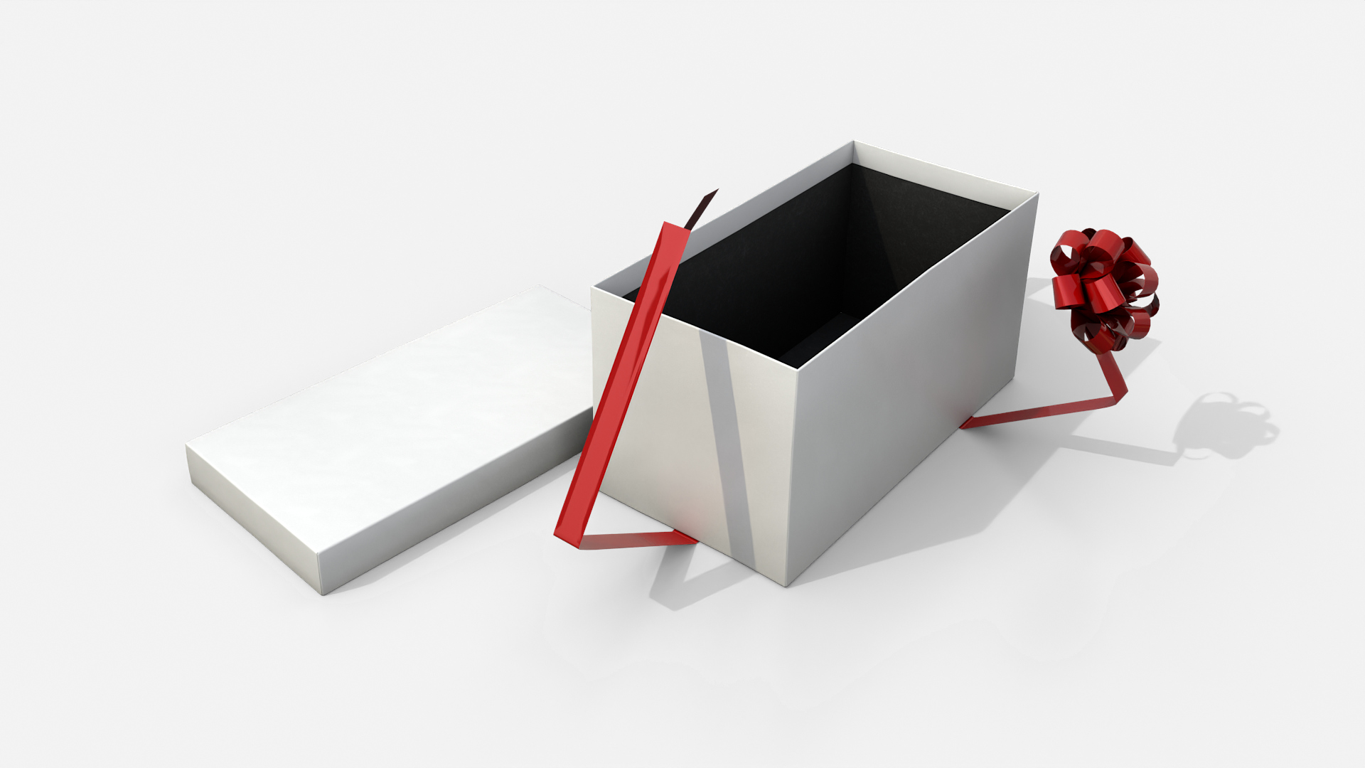 Gift Box - Rectangular with Tied Ribbon Rosette 3D Model
