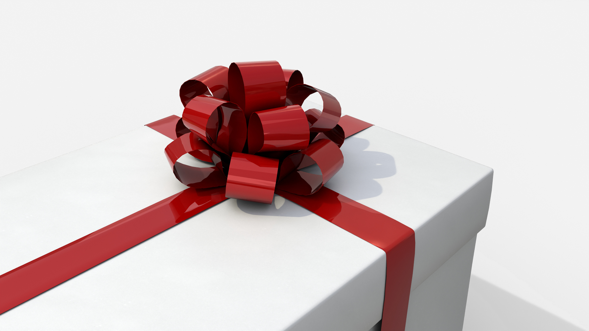 Gift Box - Rectangular with Tied Ribbon Rosette 3D Model