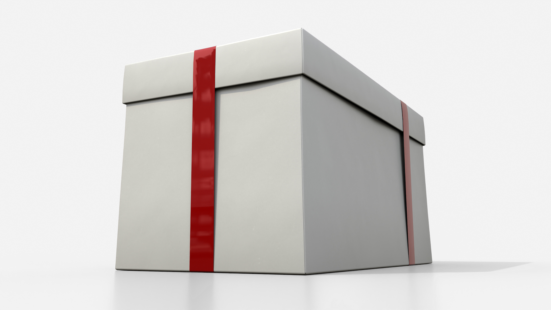 Gift Box - Rectangular with Tied Ribbon Rosette 3D Model