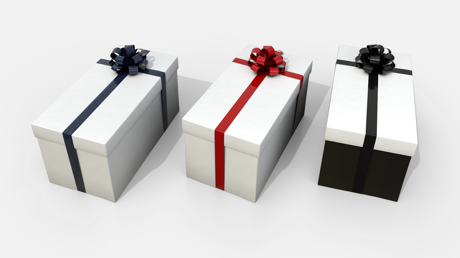 Gift Box - Rectangular with Tied Ribbon Rosette 3D Model