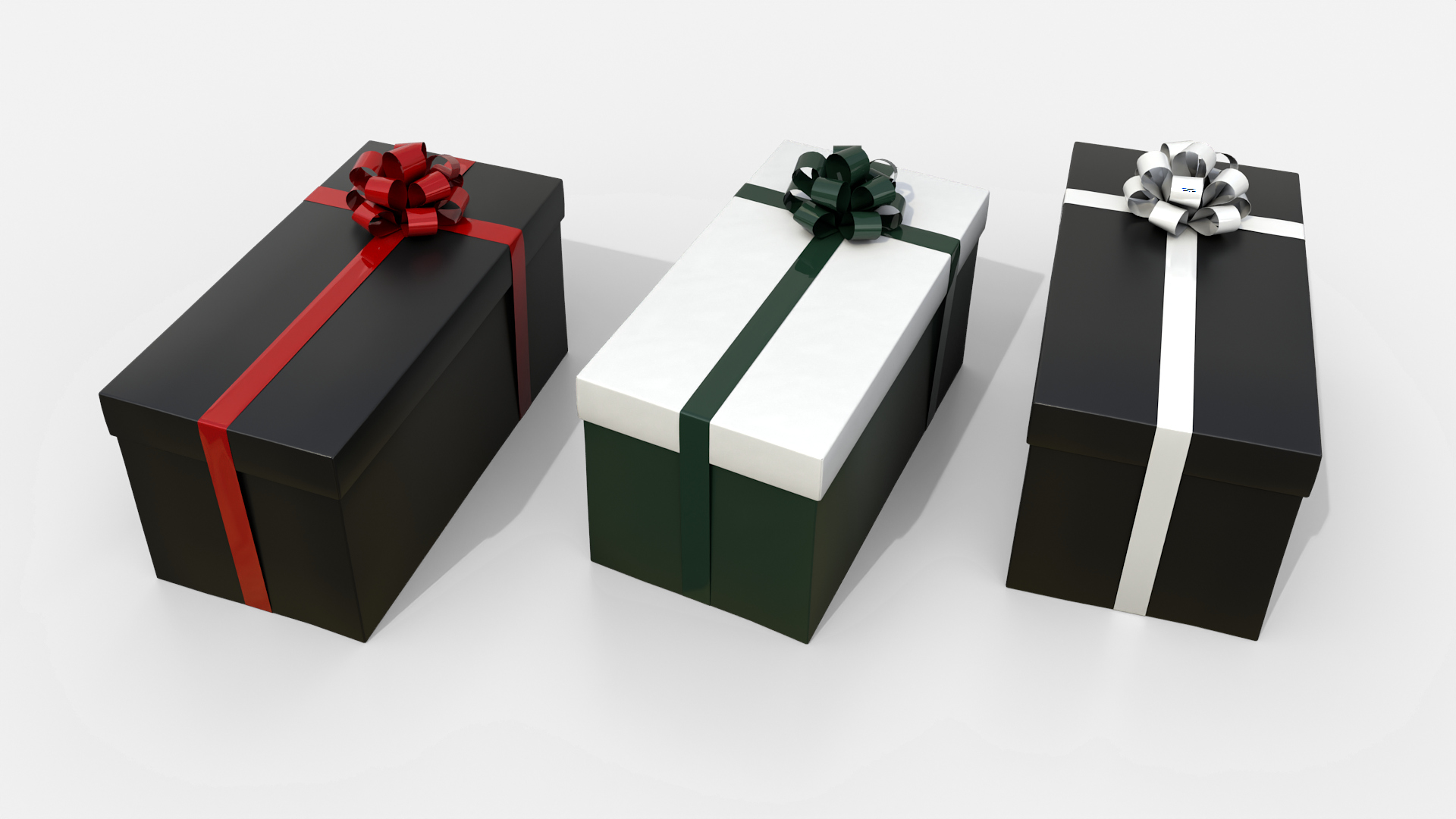 Gift Box - Rectangular with Tied Ribbon Rosette 3D Model