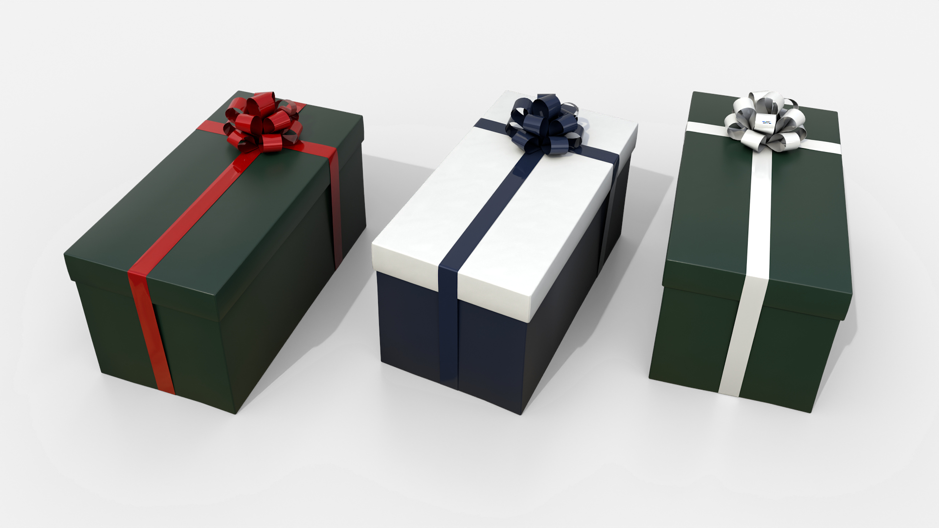 Gift Box - Rectangular with Tied Ribbon Rosette 3D Model