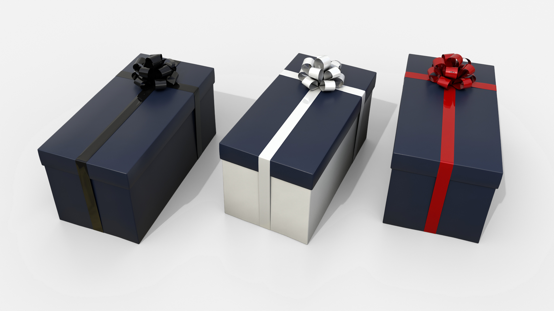 Gift Box - Rectangular with Tied Ribbon Rosette 3D Model