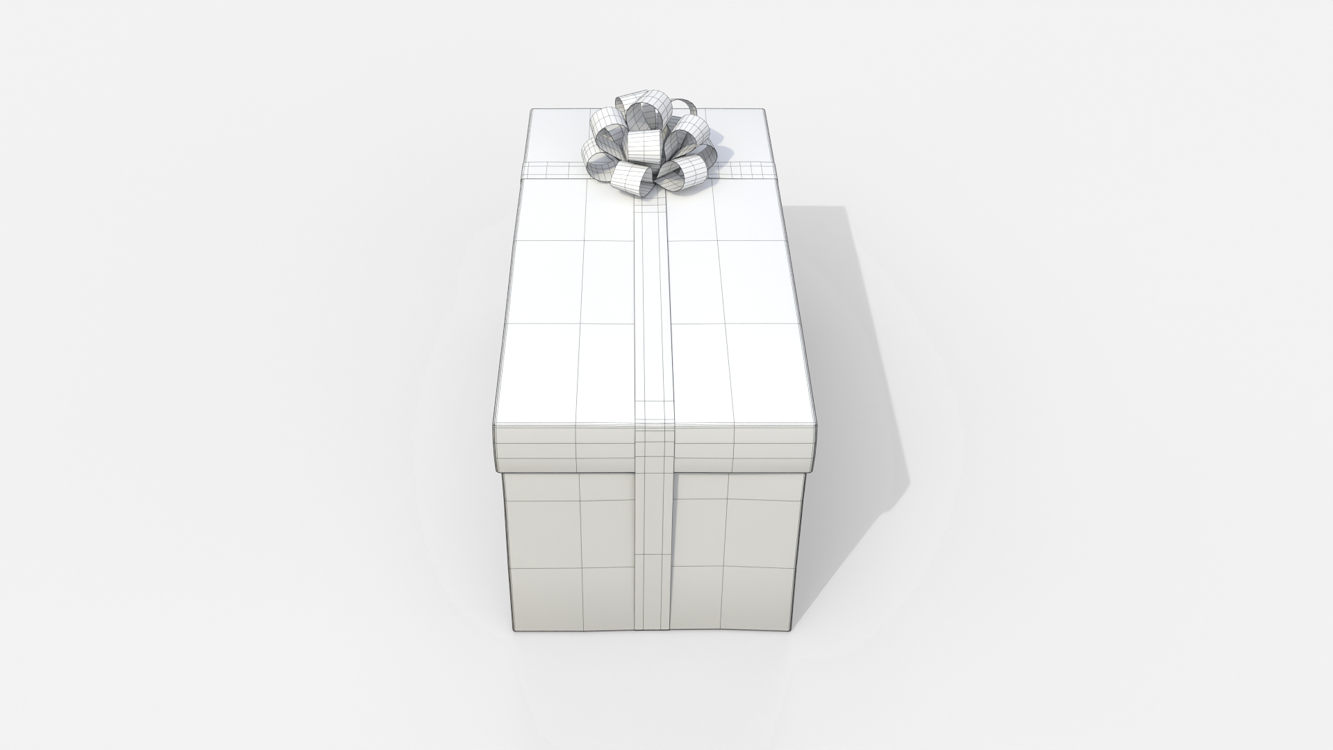 Gift Box - Rectangular with Tied Ribbon Rosette 3D Model