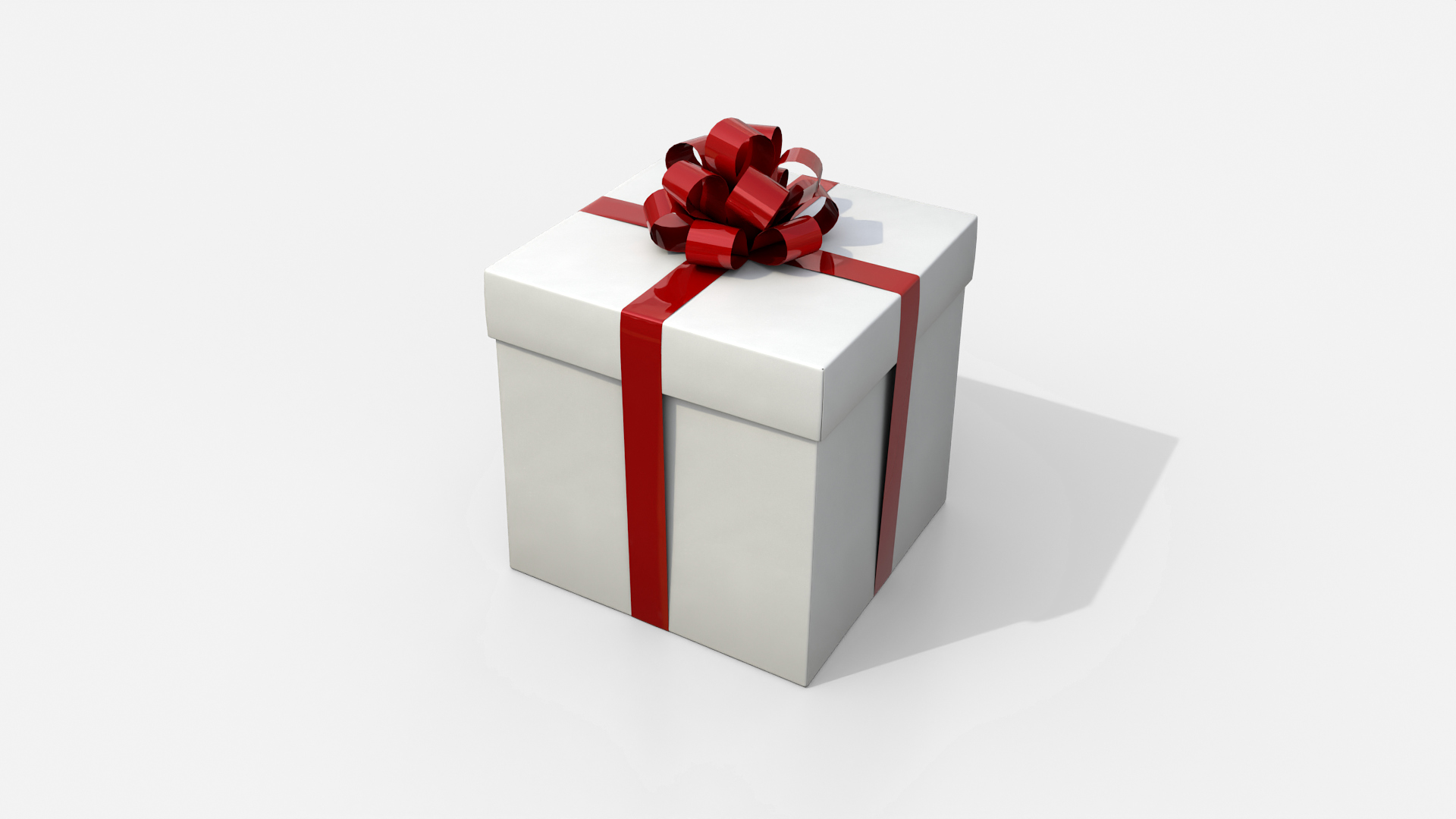Gift Box - Regular with Tied Ribbon Rosette 3D Model