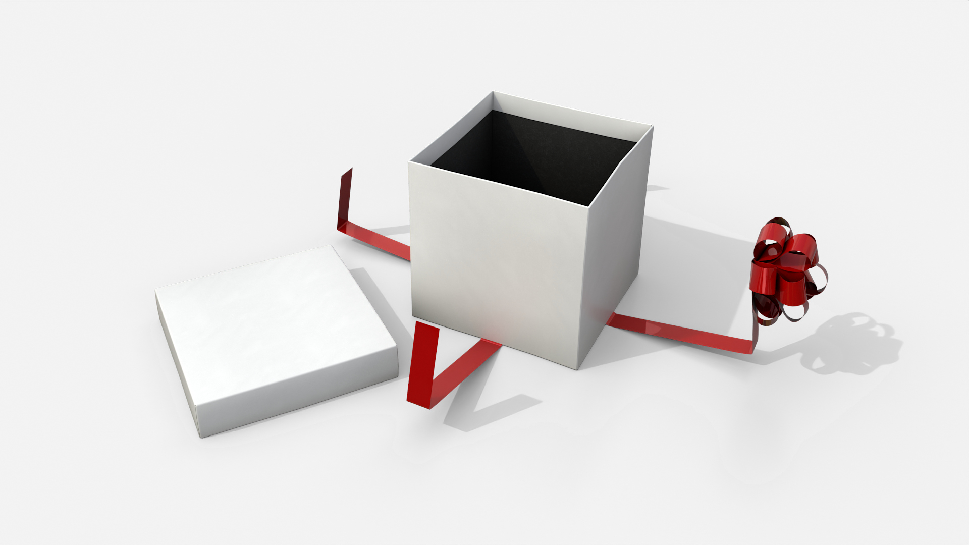 Gift Box - Regular with Tied Ribbon Rosette 3D Model
