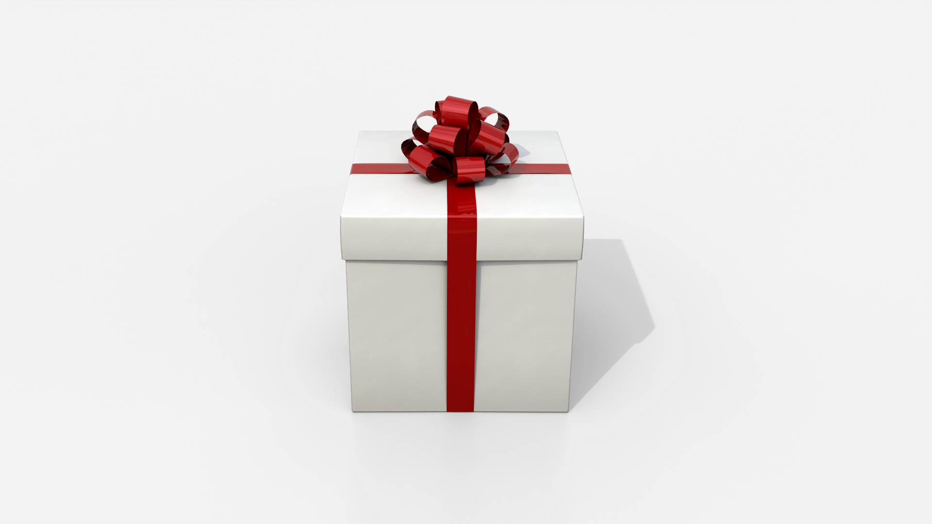 Gift Box - Regular with Tied Ribbon Rosette 3D Model