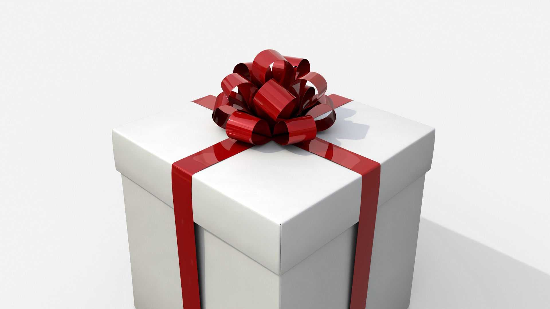 Gift Box - Regular with Tied Ribbon Rosette 3D Model