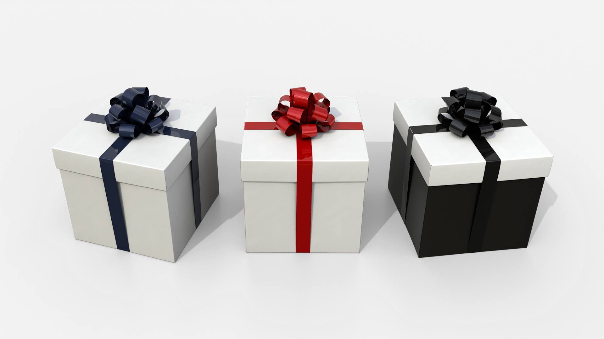 Gift Box - Regular with Tied Ribbon Rosette 3D Model