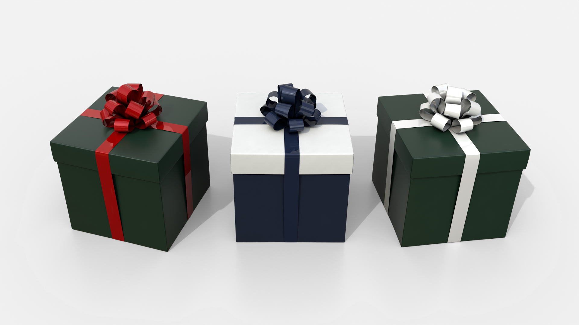 Gift Box - Regular with Tied Ribbon Rosette 3D Model