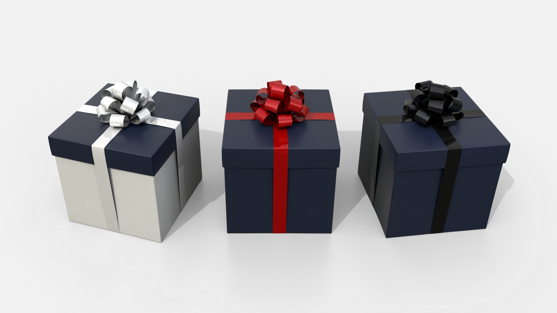 Gift Box - Regular with Tied Ribbon Rosette 3D Model