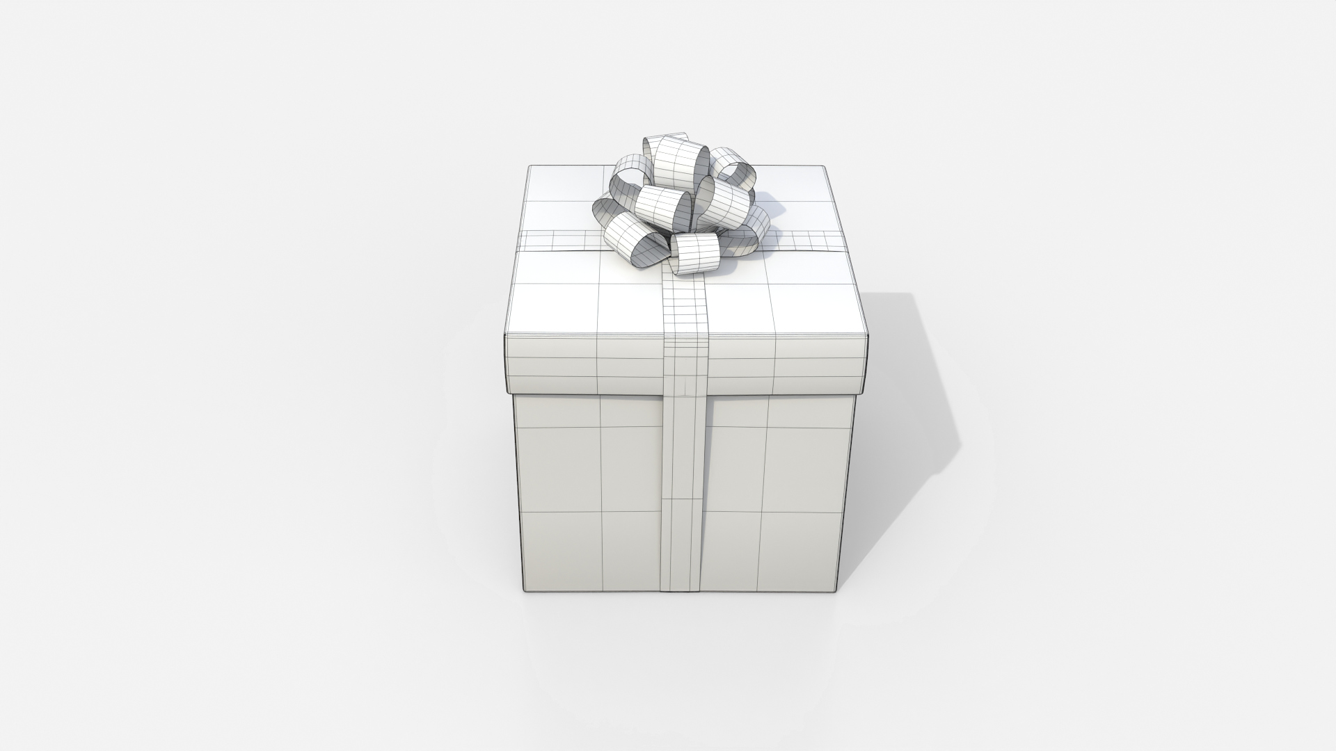 Gift Box - Regular with Tied Ribbon Rosette 3D Model