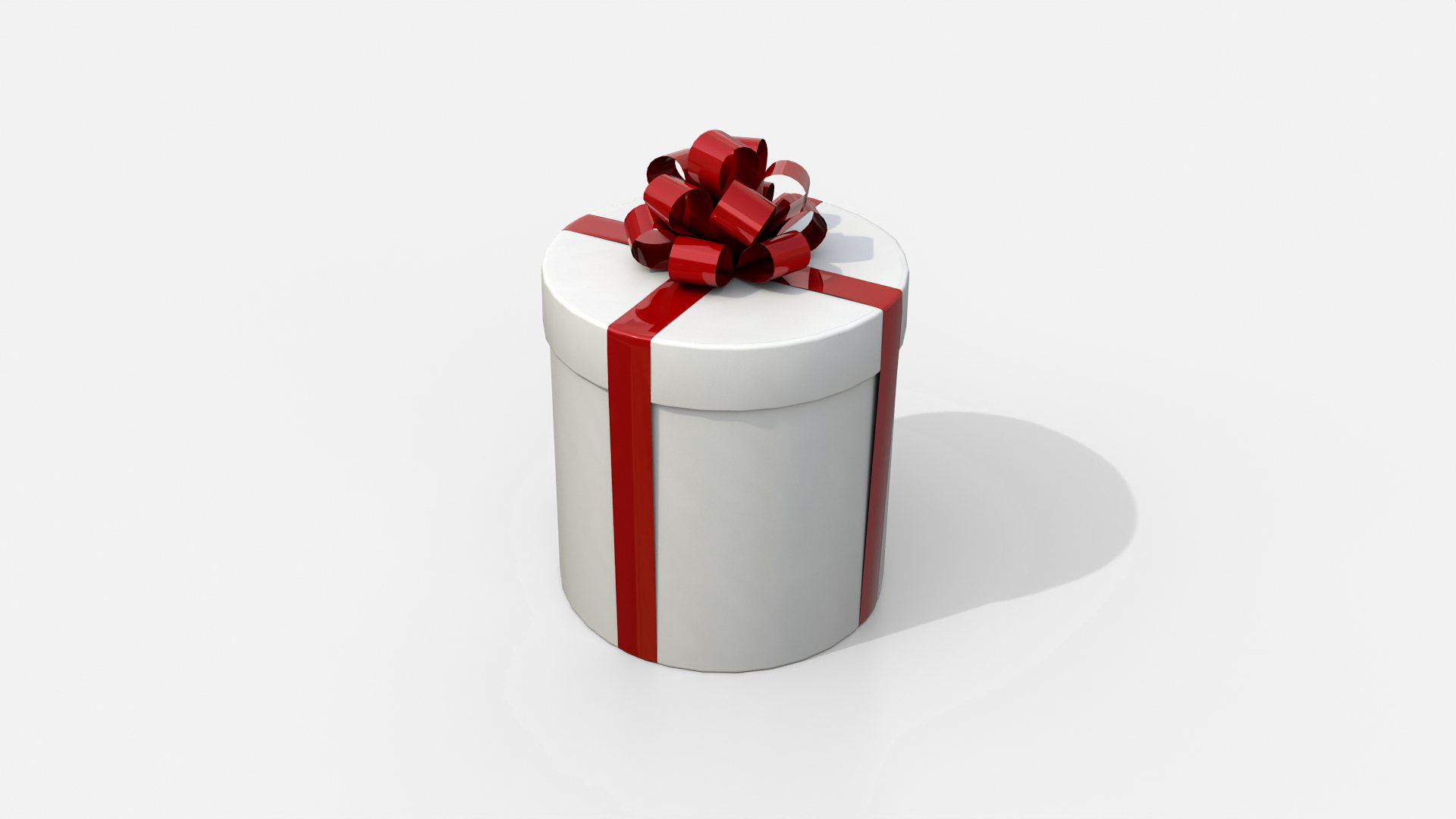 Gift Box - Round with Tied Ribbon Rosette 3D Model